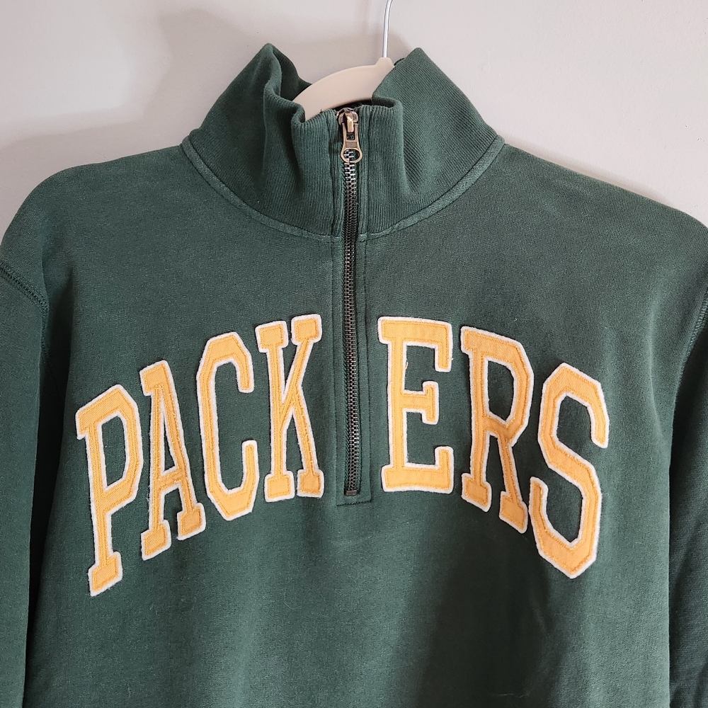 Green Bay Packers Green Quarter 1/4 Zip Sweatshirt - Picture 2 of 16